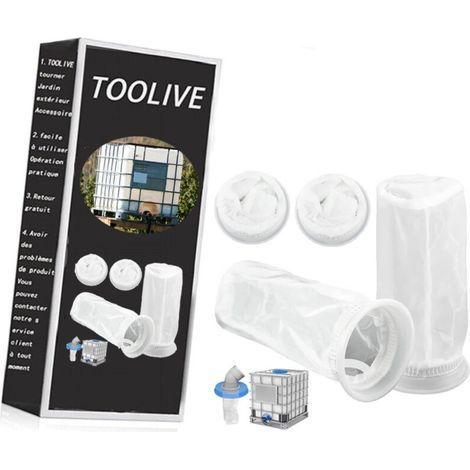 Lot de 4 Filtre IBC en Nylon pour réservoir d'eau de Pluie IBC 1000 litres, Filtre en Nylon Raccord de Couvercle de réservoir IBC pour réservoir d'eau de Pluie IBC (1/5)
