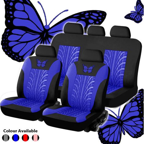 Couvre-siège pour voiture Ensemble de Housses de Siège Auto Universelle Bleu 9pcs (1/4)