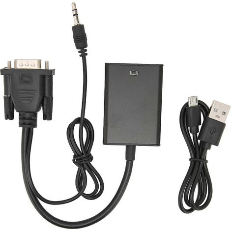 Convertisseur d'interface multimédia VGA vers HD, convertisseur de câble adaptateur ordinateur vers TV (1/5)