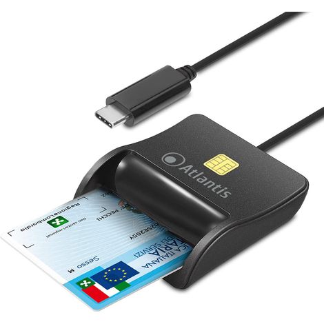 ATLANTIS lettore smart card P005-SMARTCR-C Nero Chip Card USB (1/4)