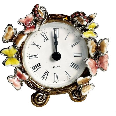 Reloj de escritorio decorativo silencioso con temática europea, funciona con pilas, ideal para la decoración del hogar. (1/5)