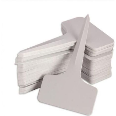 100 Étiquettes de type T,Plastique PVC durable,Imperméable bord lisse,Jardinage pépinière pot (1/4)