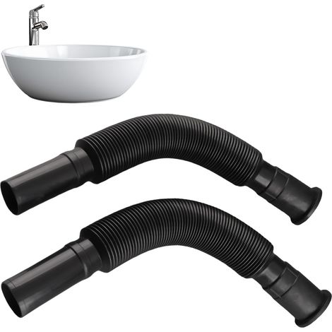 2 Pièces Tuyau de Vidange D'évier 31/32mm de Diamètre Extensible 320-750mm Tuyau de Vidange Tubulaire de Lavabo Tuyau D'extension de Tuyau D'évier Flexible Pour Salle de Bain (1/5)