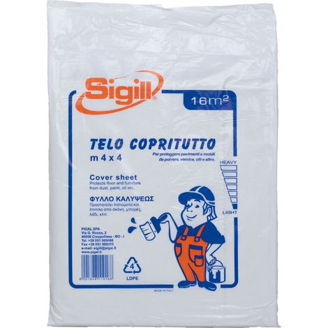 Telo copritutto trasparente multiuso 4x4 metri