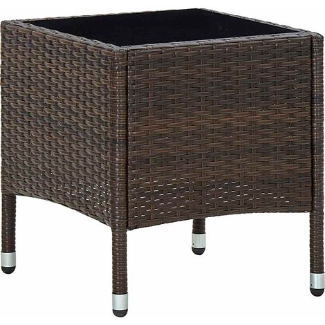 Table de jardin Marron 40x40x45 cm Résine tressée vidaXL