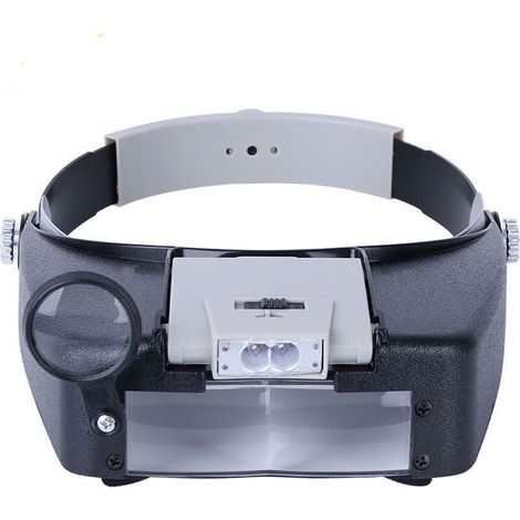 Headband Magnifier Watchmaker Hands Free Magnifying Glass with Light Headset Magnifying Glass with LED Light, for Watchmaker, Jeweler, Reading (1/5)