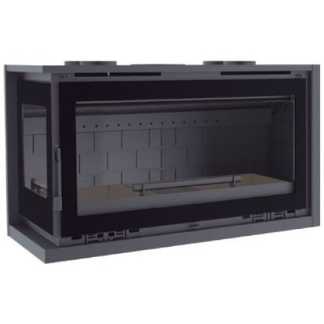 Insertable de Leña 100 cm a 2 Caras Rincón Izquierda con Turbinas FM Modelo IT-122 IFK Cristal Serigrafiado (1/2)