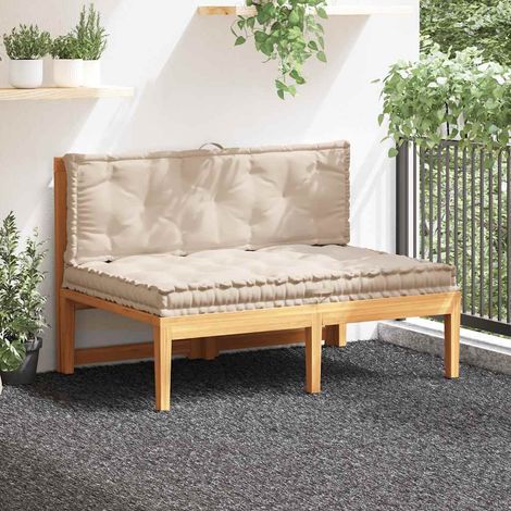 Coussins de plancher de palette lot de 2 Coton Beige