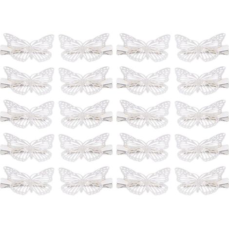 Lot de 20 Barrettes à Cheveux en Forme en Fer Argenté, Design 3d Ajouré, Élégantes et Fonctionnelles pour Filles, pour Anniversaire et Mariage (1/4)