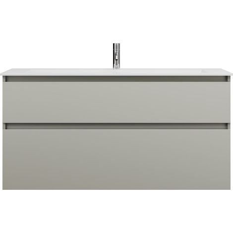 burgbad Lin20 Lavabo bajo para lavabo blanco mate con mueble bajo
