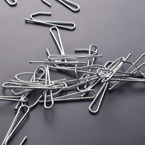 UA 50 Stück Metallhaken Duschvorhangringe für Tür- und Duschvorhänge (Silber) (1/5)