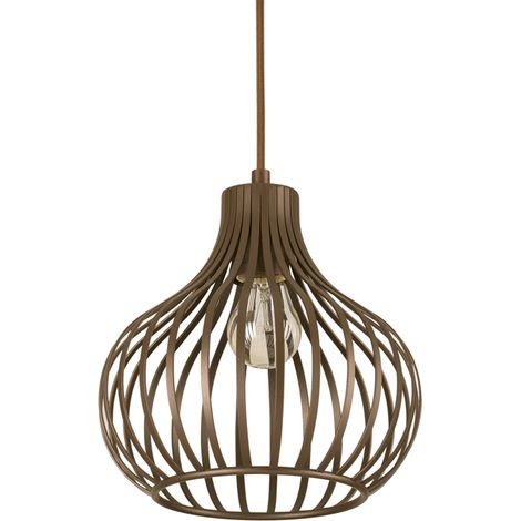 Sospensione Industrial-Minimal Onion Metallo Coffee 1 Luce E27 D23Cm (1/3)