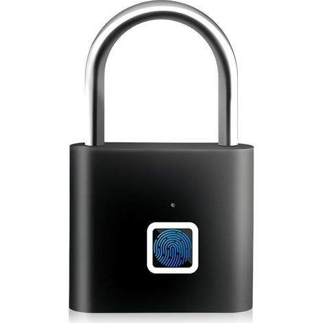 Fingerabdruckschloss mit USB-C-Ladeanschluss, schlüsselloses Design – tragbar und diebstahlsicher, inklusive Wiederherstellungscode und USB-Stick für Koffer, Schließfächer, Fahrräder und Türen