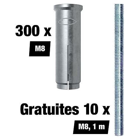 Set promotionnel Fischer Chevilles à frapper EA II - M8, 300 pièces + 10 tiges filetées M8 gratuites (1/5)