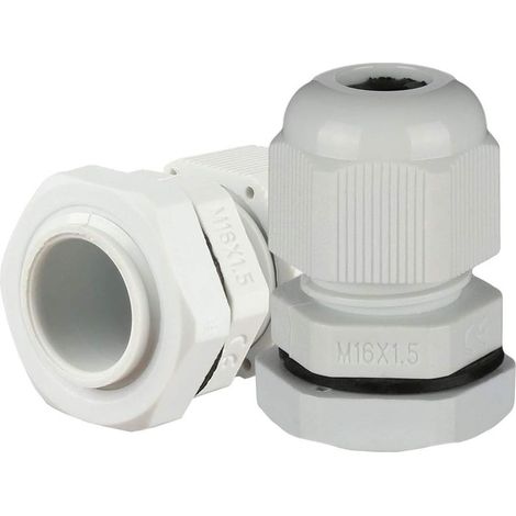 10 PC M16 étanche IP68 Câble TRS Farce Gland contre-écrou 4mm-8mm fil Dia (1/5)