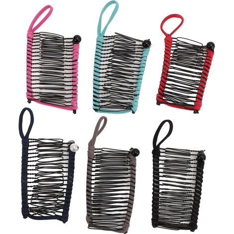 Pince à cheveux Banana, Structure de la dent Fermement fixé Peigne Vintage Clincher Etirable et ajustable Multicolore Facile à utiliser Pinces à cheveux sans plis (1/5)