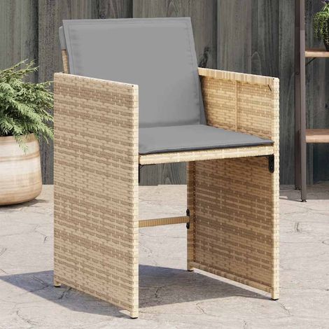 Sillones jardín con cojines 4 uds ratán sintético beige mezcla vidaXL (1/5)