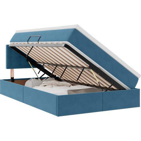 Maison Exclusive - Letto con Contenitore Blu Scuro 120 x 200 cm Velluto
