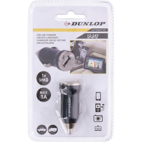 Universelles USB-Autoladegerät fürs Auto 12–24 V, 1 A, schwarz, Dunlop