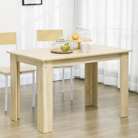 Moderner Ess-/Küchentisch mit großer Tischplatte, Platz für 2-4 Personen, aus Eiche, Maße: 120 x 69 x 75 cm (L x B x H).