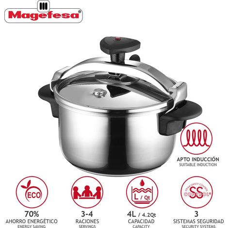 Olla Cocina Presion 04Lt Tradicionall Recta Inox Star