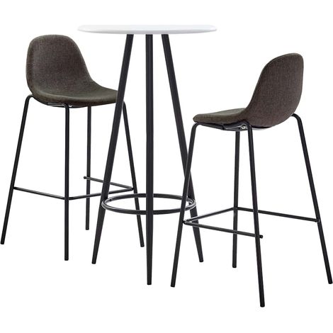 vidaXL Juego de mesa alta y taburetes 3 piezas tela gris oscuro (1/5)