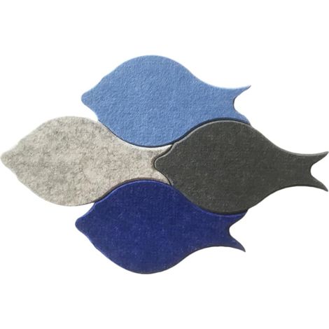 Tableau D'affichage En Feutre Poisson 4 Pièces Autocollant Décoratif Mural Multi-couleurs Pour Bureau, École Et Chambre D’garçon Et Filles (1/5)