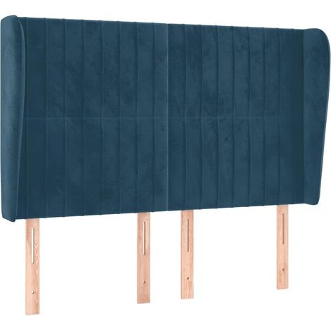 Maison Exclusive - Cabecero con orejas de terciopelo azul oscuro (1/5)
