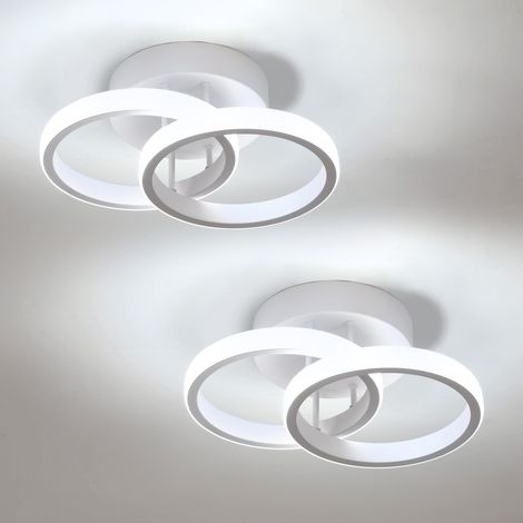2 Pièces Plafonnier LED en Acrylique, Blanc Froid 6500K, 22W Blanc (1/5)