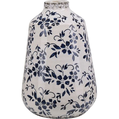 Blumenvase MARONEIA Steinzeug 25 cm Weiß