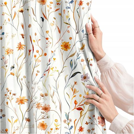 Rideau pour salon, cuisine, chambre, ruban grenouille, rideaux, fleurs prêtes à poser, 300 cm (1/5)