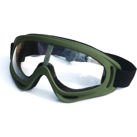 Verstellbare, beschlagfreie Schutzbrille, geeignet für Outdoor-Aktivitäten, Motocross, Sicherheitsdienste und Skifahren. (grün) (1/5)