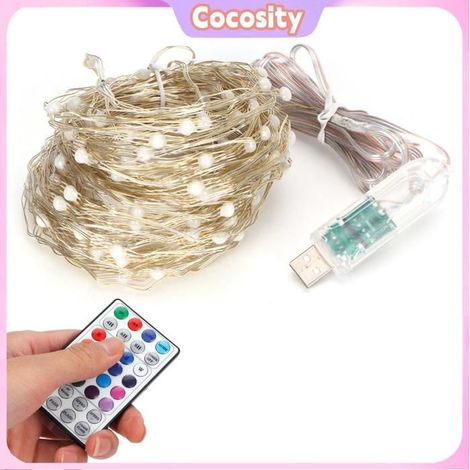 Cocosity Guirlande lumineuse Lumière à Cordes Décorative à LED de Brouillard Doux, 16Colors 200eds Copper Fil luminaire lumineuse (1/5)