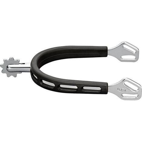 Speroni inglesi ultra fit extra grip in acciaio ricoperto in gomma con gambo 30 mm e rotella dentata
