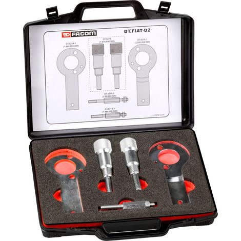 FACOM Motoreinstellwerkzeug für Dieselmotoren (mit Riemen), Fiat, Alfa Romeo, Lancia, Opel, Satz im Kunststoffkoffer (1/2)