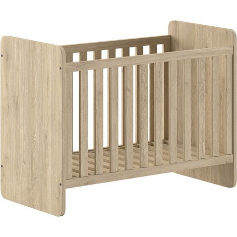 MARCO - Lit Bébé 60x120cm Evolutif en 90x200cm Aspect Chêne clair