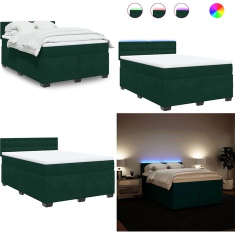 Boxspringbett mit Matratze Dunkelgrün 140x190 cm Samt - Boxspringbett - Doppelbett - Samtbett - Samt - Liegekomfort - Home & Living (1/5)