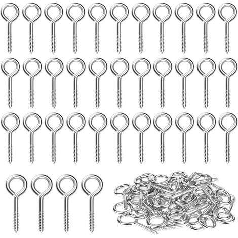 Jusch – Piton à visser M3 en acier inoxydable 304 – Lot de 40 pièces – Longueur 40mm – Charge sécurisée jusqu'à 8kg – Pour fixation et accroche