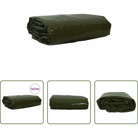 vidaXL Canvas Plane - Plane 650g / m² Olive Grün 1 x 2,5 m Canvas mit PVC-Beschichtung (1/5)