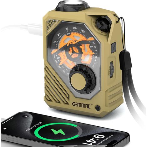 Radio Portable Rechargeable FM/AM/SW Poste Radio Portable Manivelle avec 20000mAh Piles Rechargeables SOS Alarme Chargeur de Téléphone USB Lampe de Poche Carte TF pour Cadeau Camping Kit Survie (1/5)