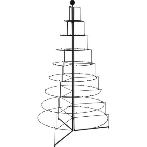 Albero espositore metallo pieghevole 90x160x88cm nero Peraga Christmas