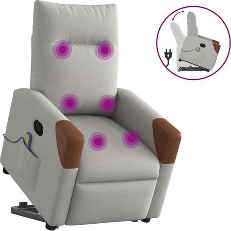Fauteuil de massage inclinable en tissu gris nuage (1/5)