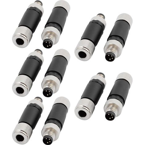 10 pièces M8Z4J04 AC250V 4A IP67 Waterdichte M8 Gewindedurchmesser M/F Stecker
