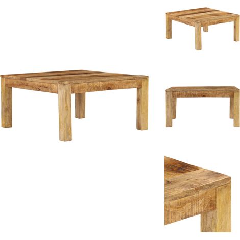 Table basse 80x80x40 cm Bois de manguier massif - Table Basse - Table D'appoint - Mobilier Rustique - Bois Massif - Manguier (1/5)