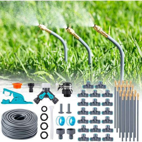 Système d'irrigation automatique de jardin à 360°, irrigation goutte à goutte avec contrôle précis du débit, système d'arrosage système de refroidissement pour serre, parterre surélevé, terrasse (1/5)