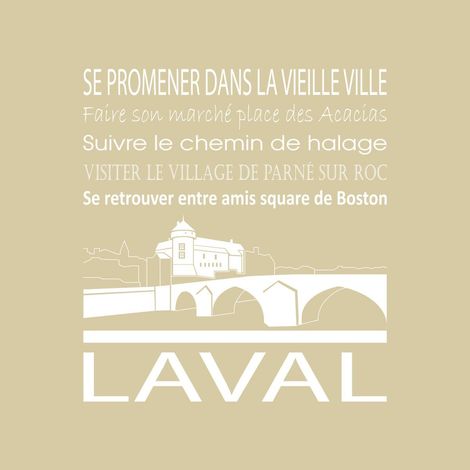 Tableau sur toile Laval beige 30x30 cm - Impression sur Toile Murale Décorative - Image imprimée en HD sur Toile - Toile sur Châssis en Bois FSC - Fabriqué en France (1/4)