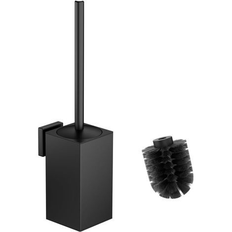 [JAMAIS UTILISÉ] Brosse WC en Silicone et Support, Porte-Brosse WC avec 2 têtes de Brosse, Brosse WC pour Le Nettoyage de la Salle de Bain (carrée) (1/4)