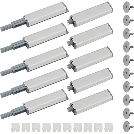 10 Pièces Poussoir Porte Placard, Push to Open Aimant Poussoir Porte Tampon Charnière Loquet Magnetique Ouvre-Portes à Pression Pour Armoire L'armoire Tiroir Meuble Placard (1/5)