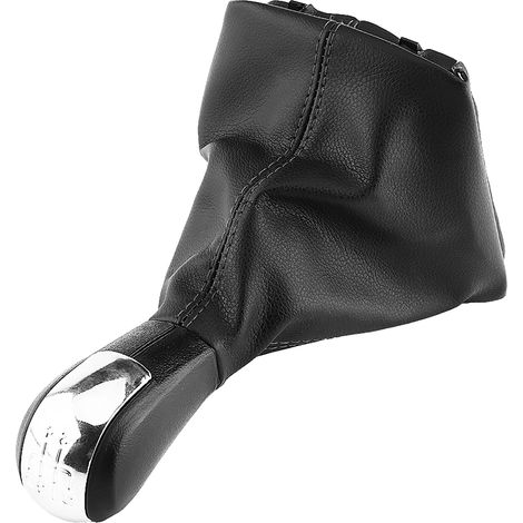 5-Gang-Schalthebel mit Ledermanschette für Octavia 2004-2012, Schalthebel-Zierleistensatz, Auto-Innenausstattung, schwarz, kompatibel mit Skoda. (1/5)