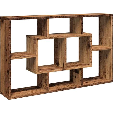 Étagère murale,Étagère flottante vieux bois 85x16x52,5 cm bois d'ingénierie CFW98504 (1/5)